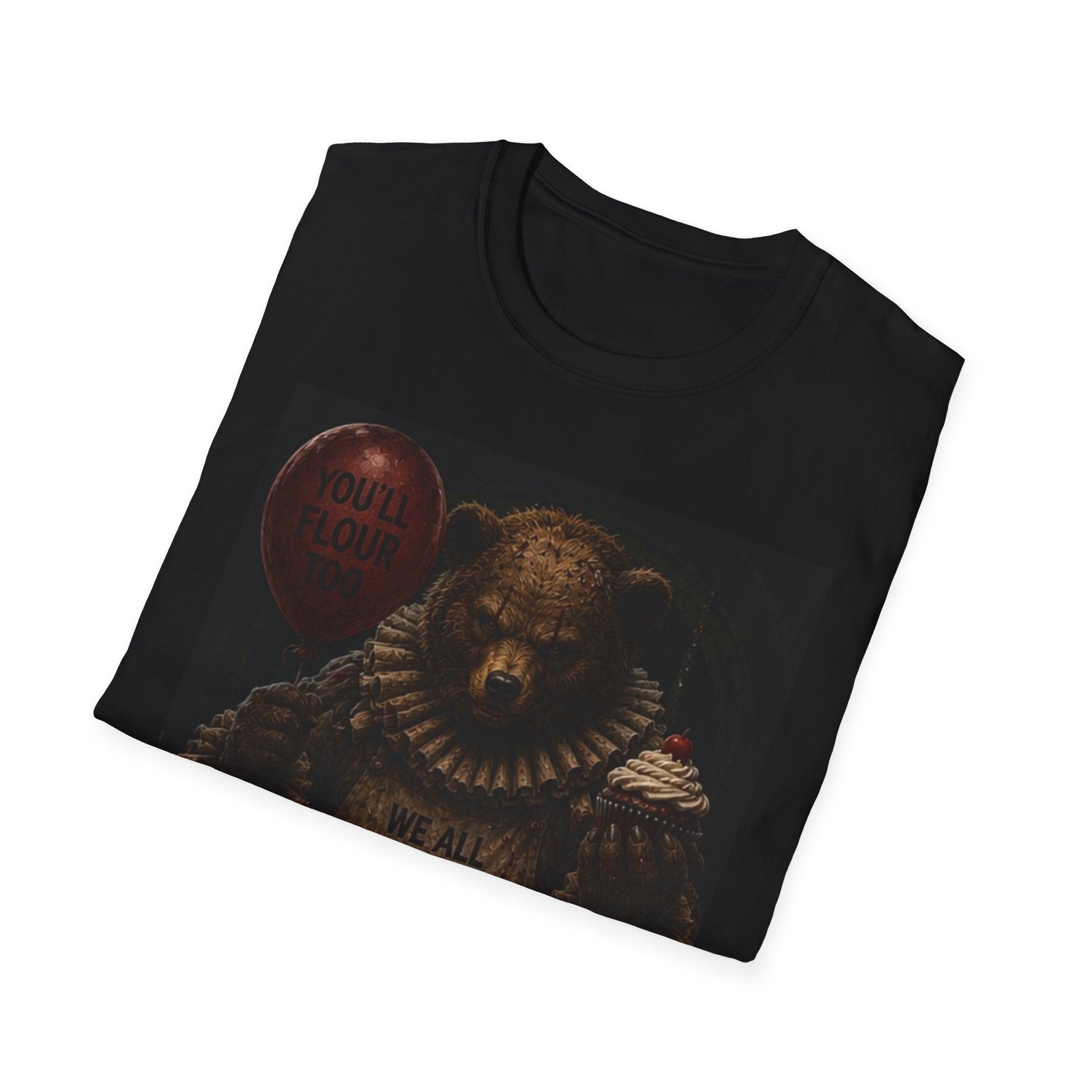 Bear Clown Horror T-Shirt — 'You'll Float' Balloon Graphic Tee