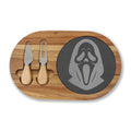 Engraved Scream Charcuterie Board — Halloween Cheese Serving Platter with Cutlery