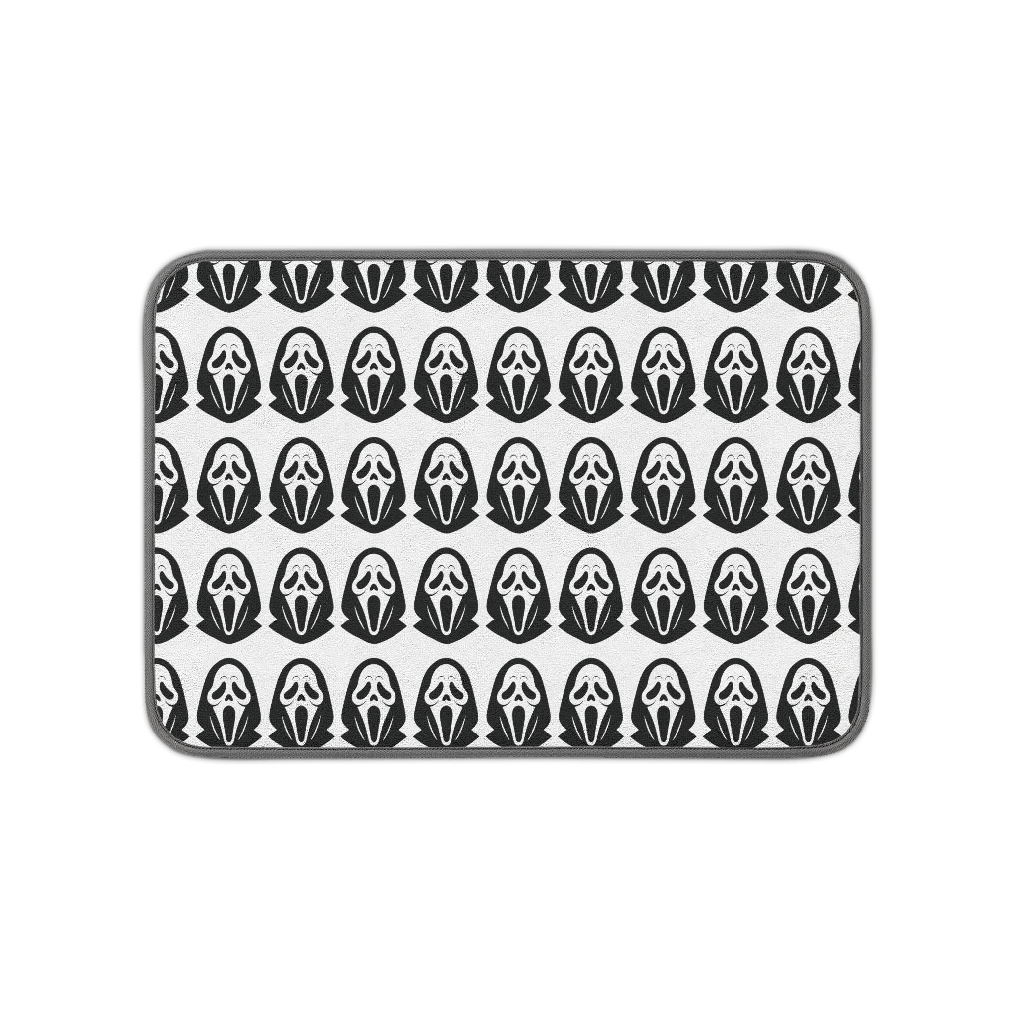 Scream Mask Pattern Dish Mat — Microfiber Kitchen Drying Mat