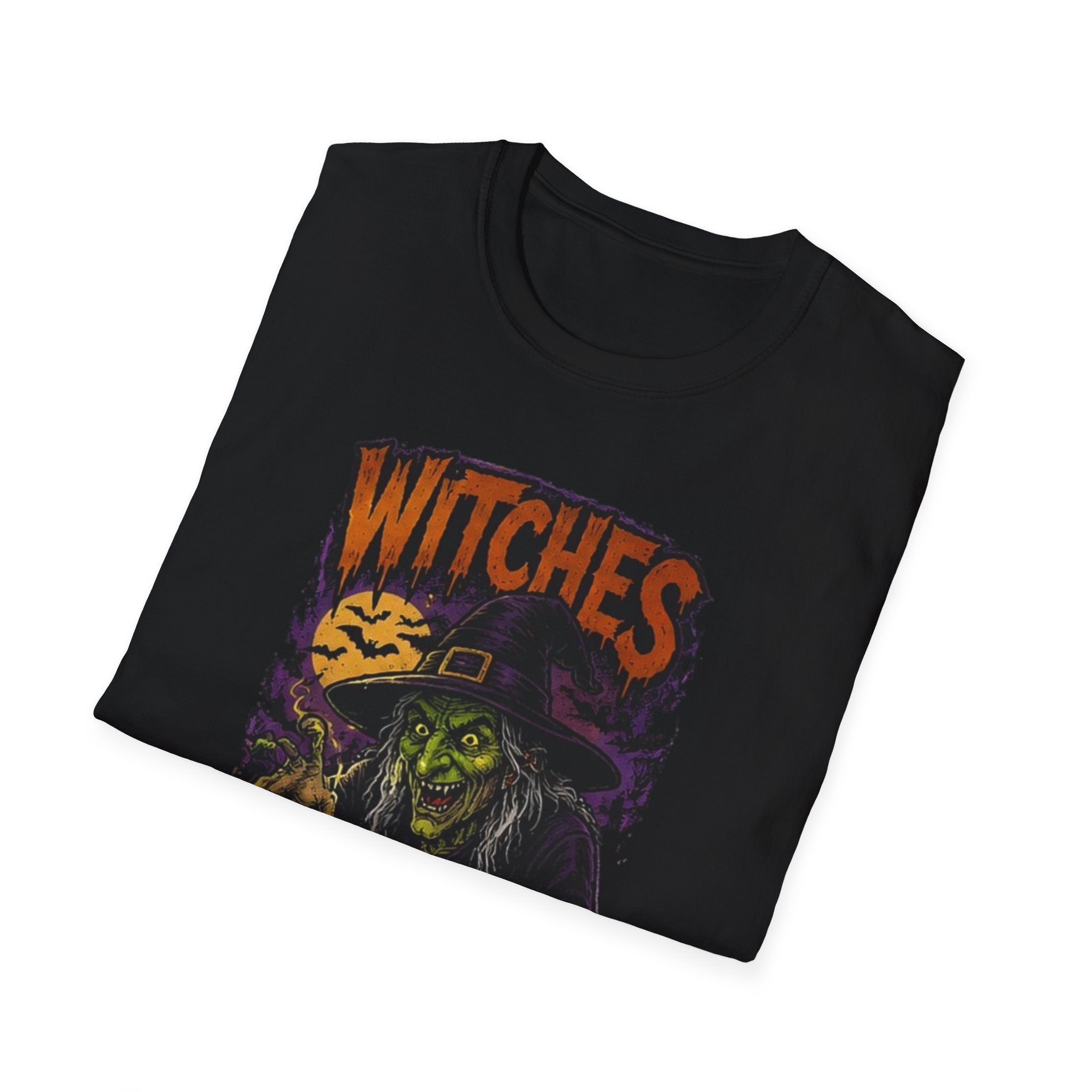 Witches Brewing Up Trouble T-Shirt — Vintage Halloween Witch Graphic