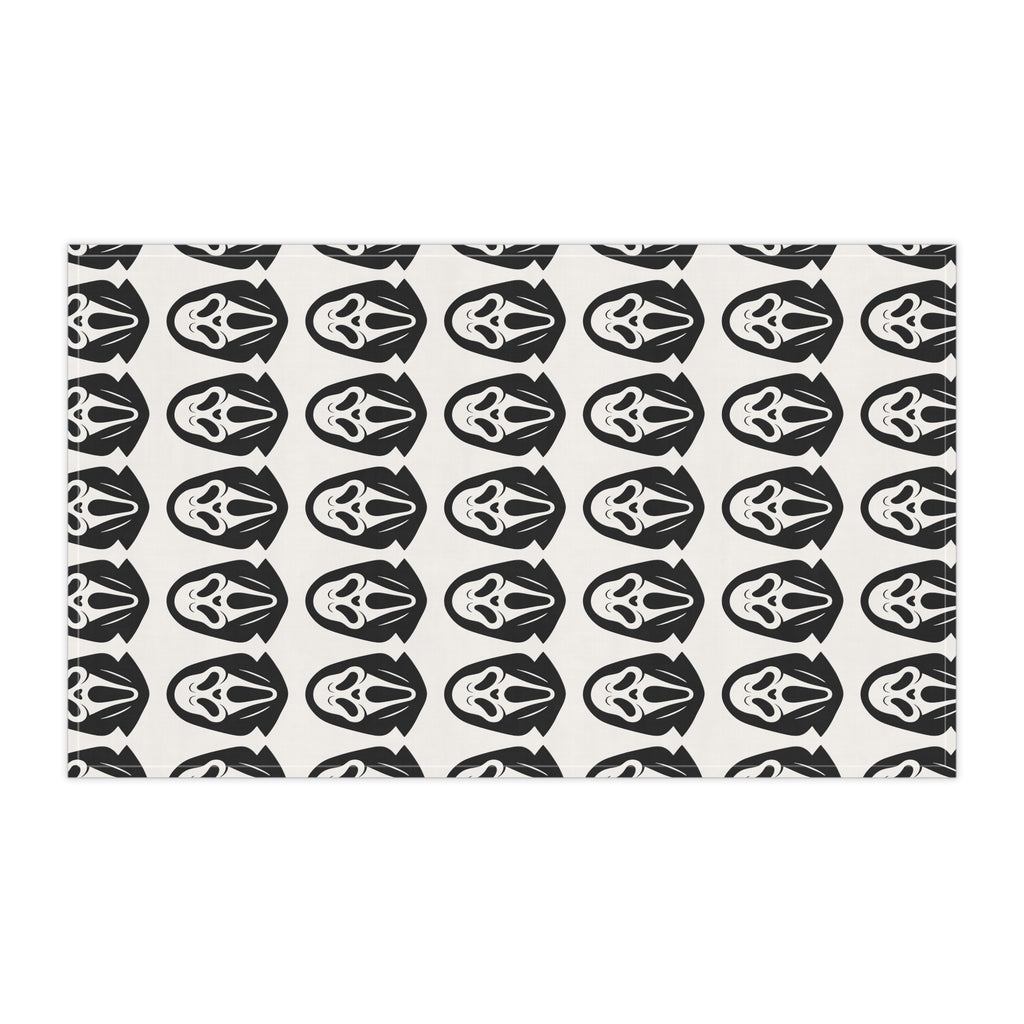 Scream Mask Pattern Tea Towel — Halloween Ghost Face Kitchen Towel