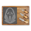 Engraved Scream Charcuterie Board with Slate Insert & Cheese Knives