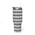 40oz Insulated Tumbler with Repeating Ghost Mask Pattern — Spooky Halloween Drinkware