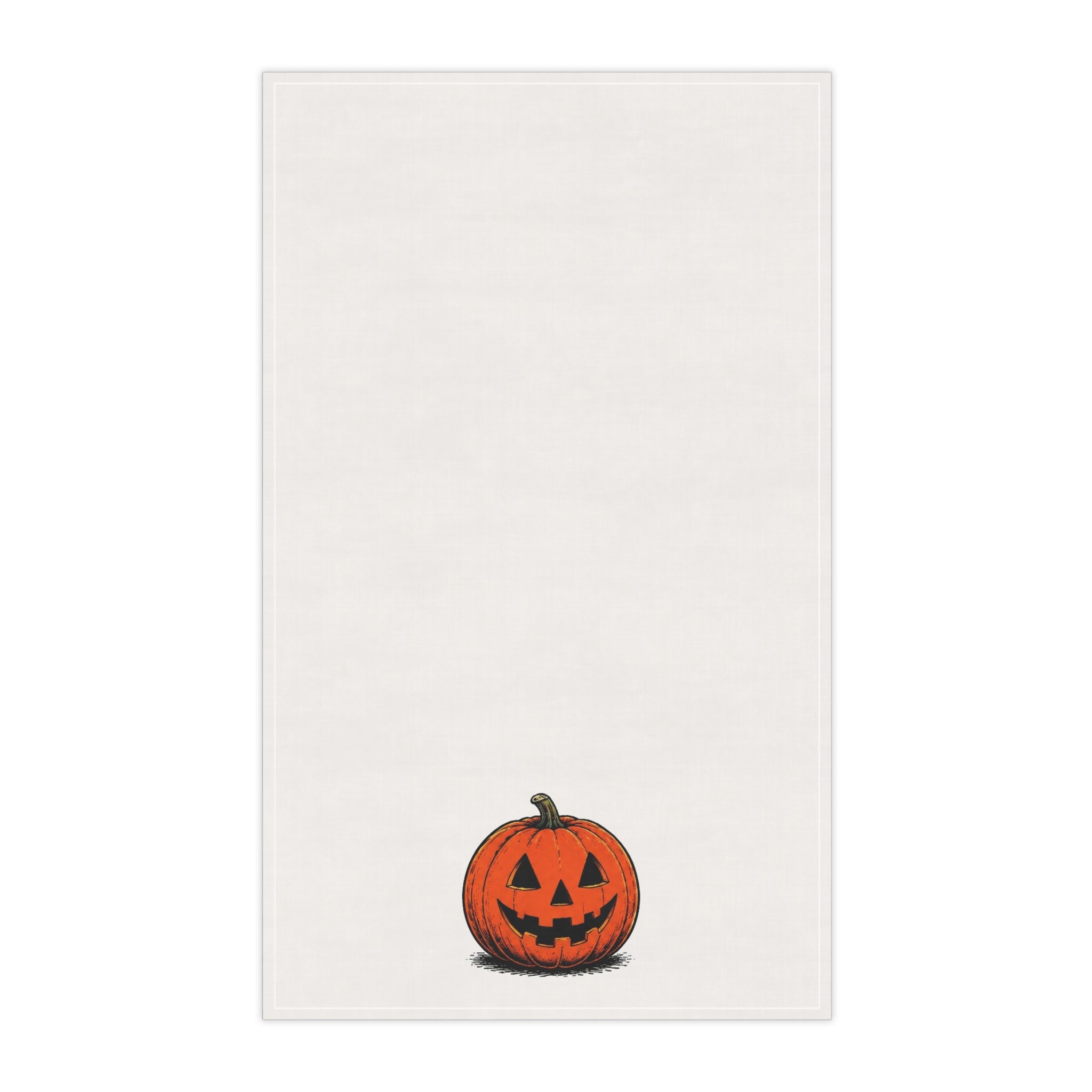 Halloween Jack-O'-Lantern Tea Towel — Cute Pumpkin Kitchen Towel, Fall & Halloween Decor