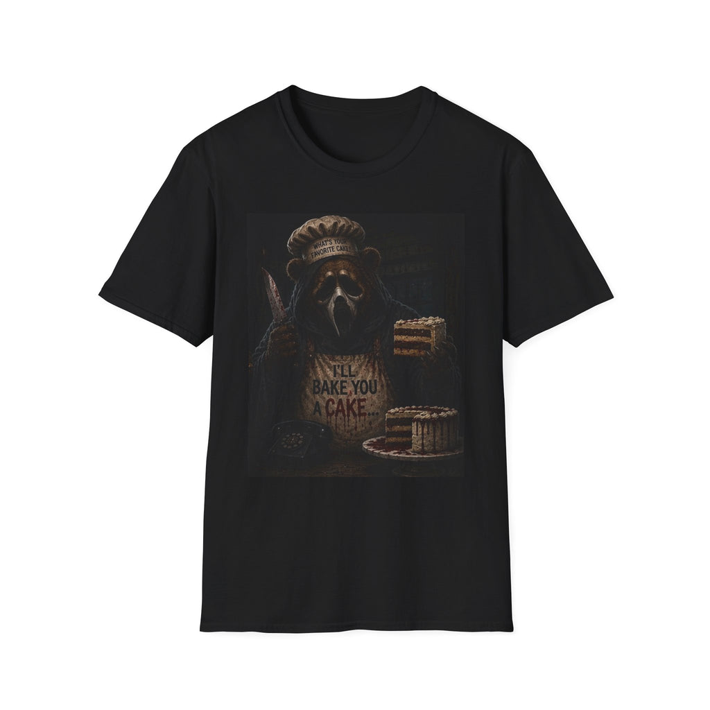 Baker Horror T-Shirt — 'I’ll Bake You a Cake' Dark Gothic Chef Tee