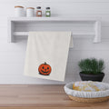 Halloween Jack-O'-Lantern Tea Towel — Cute Pumpkin Kitchen Towel, Fall & Halloween Decor