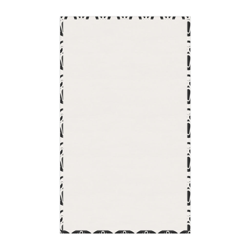 Scream Mask Pattern Tea Towel — Halloween Ghost Face Kitchen Towel