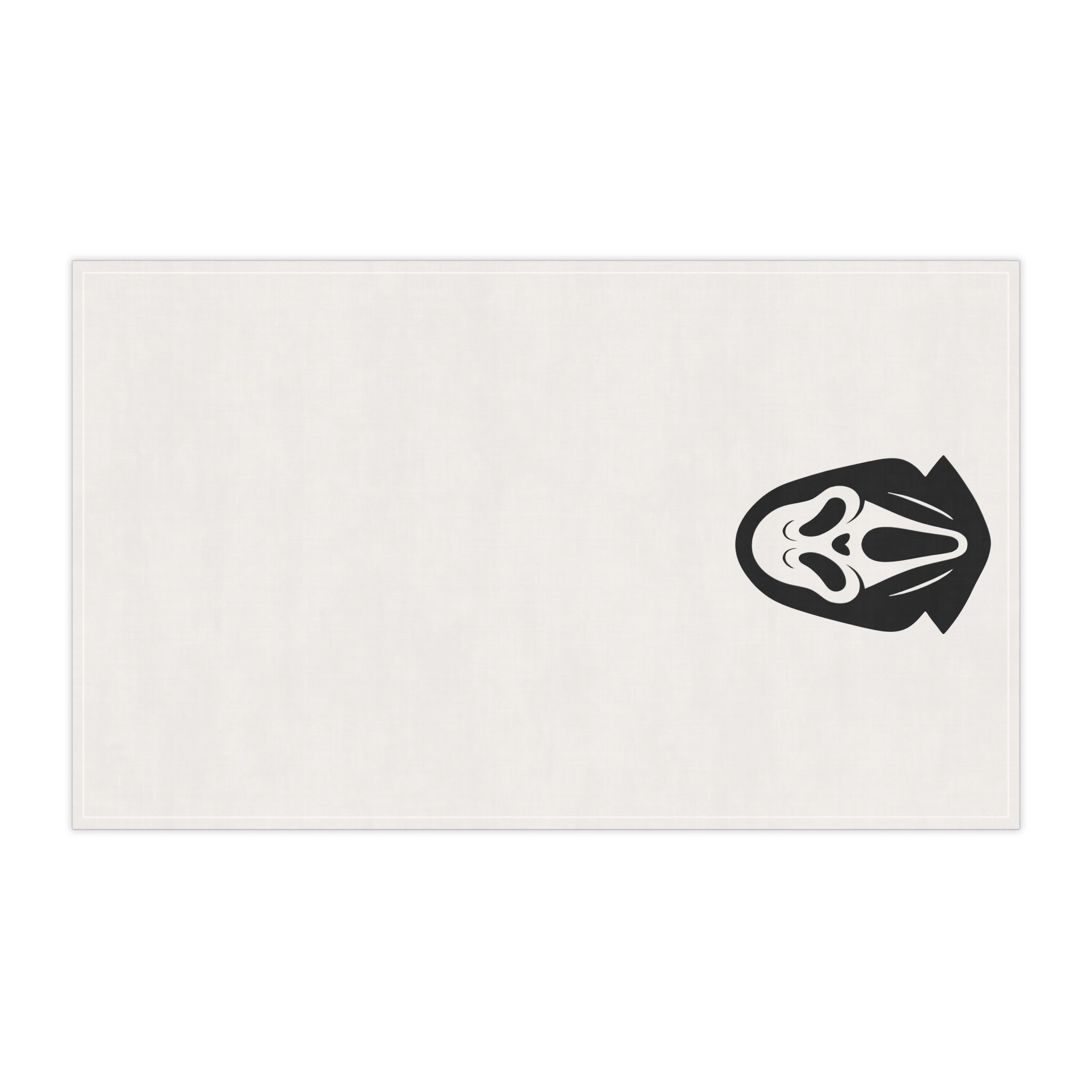 Ghost Mask Tea Towel — Halloween Kitchen Decor, Spooky Scream Face Cotton Towel