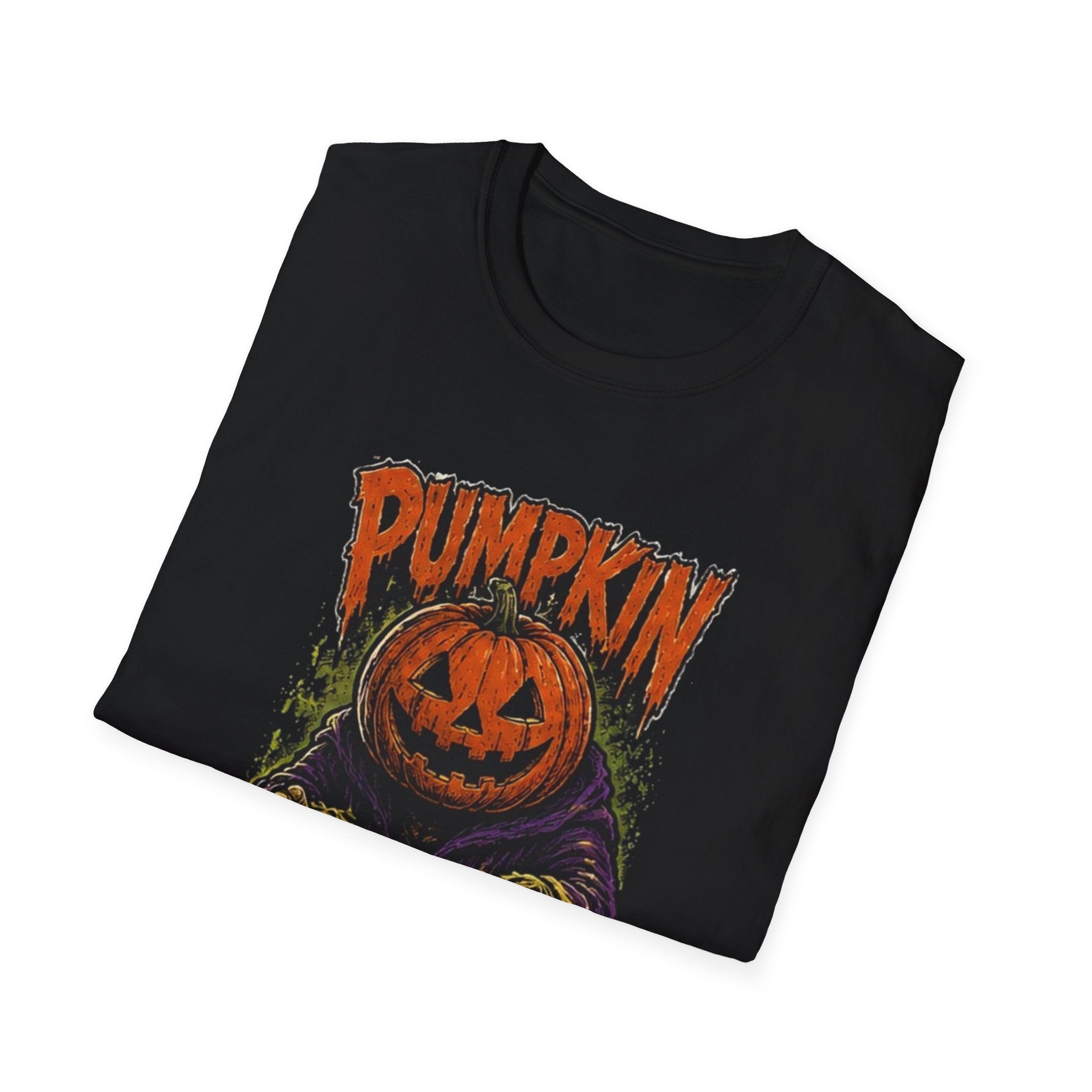 Pumpkin Head Halloween T-Shirt — Scary Jack-o'-Lantern Graphic Tee