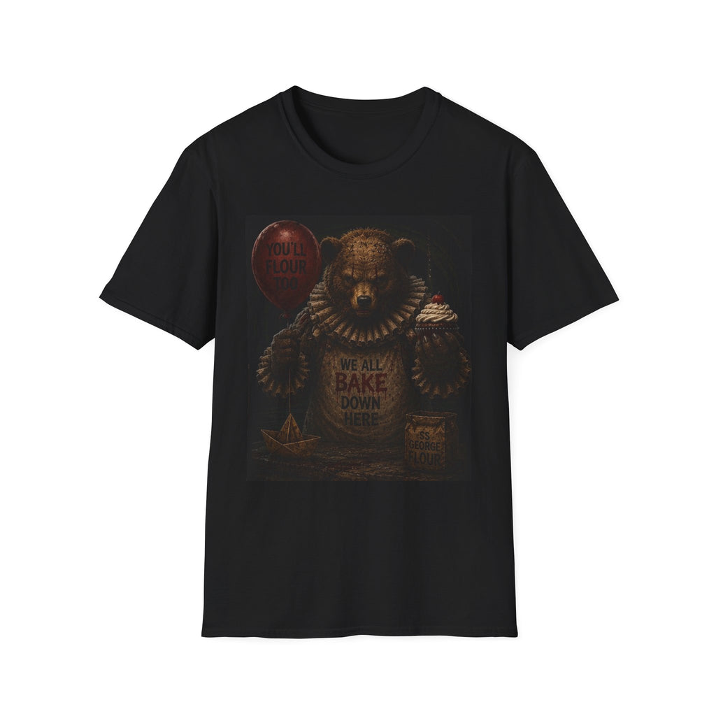 Bear Clown Horror T-Shirt — 'You'll Float' Balloon Graphic Tee